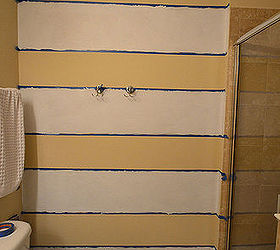 striped painted wall, bathroom ideas, painting, wall decor