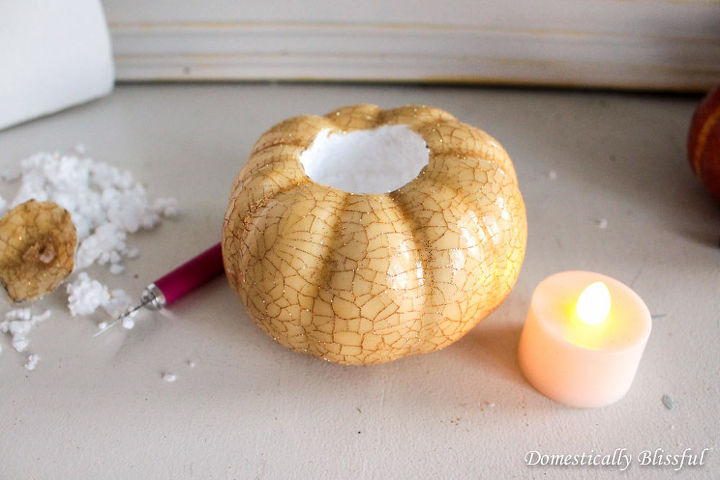 diy pumpkin candle holders, crafts, seasonal holiday decor