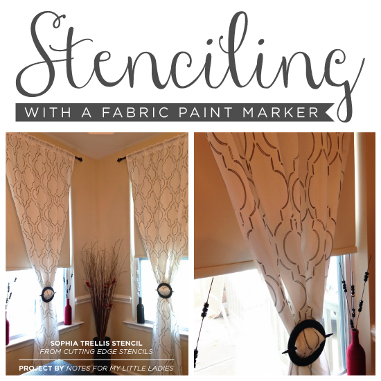 stenciling curtains fabric paint marker, home decor, painting, window treatments