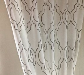 stenciling curtains fabric paint marker, home decor, painting, window treatments