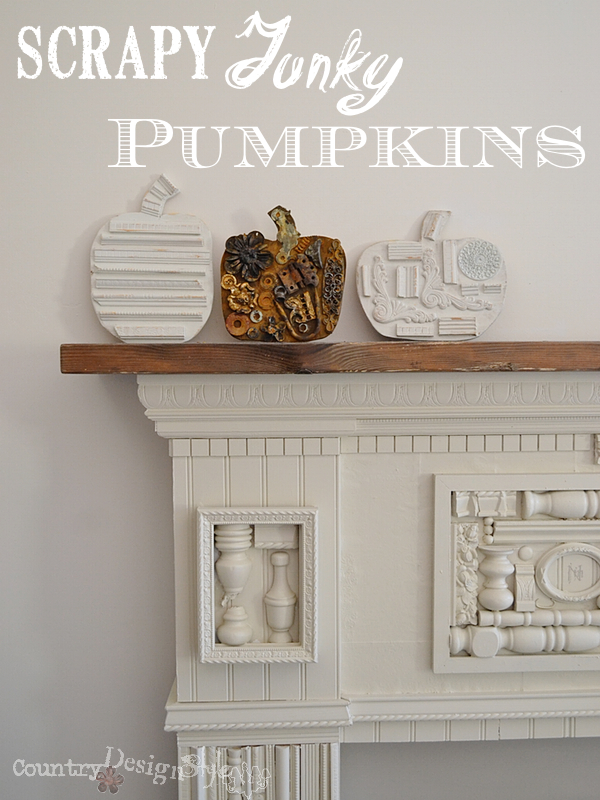 fall decor pumpkins scrapy junky ecclectic, fireplaces mantels, painting, seasonal holiday decor