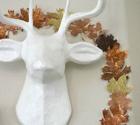 fall mantel wreath glitter leaf, crafts, fireplaces mantels, home decor, seasonal holiday decor, wreaths