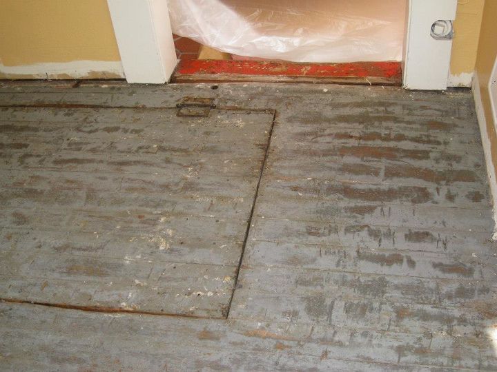hardwood floor restoration old home, flooring, hardwood floors, Hardwood Floor Restoration Trapdoor BEFORE