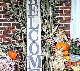 fall pumpkins front porch display, porches, seasonal holiday decor