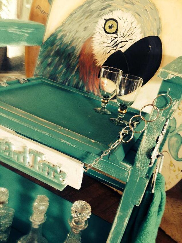 vintage life guard stand pool side mini bar upcycle, chalk paint, home decor, outdoor living, pool designs, repurposing upcycling