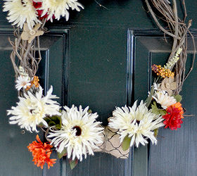 burlap flowers fall wreath fall autumn decor, crafts, seasonal holiday decor, wreaths