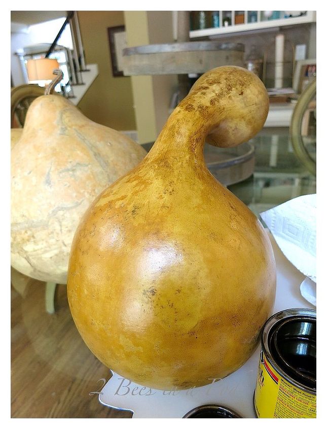 how to stain natural gourds fall decor