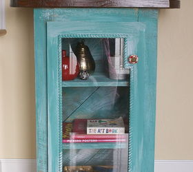 upcycled painted cabinet foyer teal salvage, foyer, painted furniture, repurposing upcycling