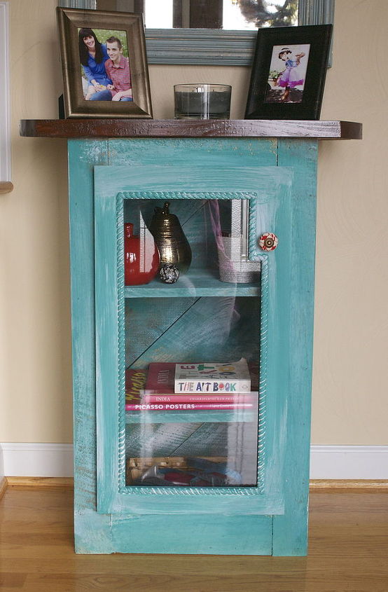 upcycled painted cabinet foyer teal salvage, foyer, painted furniture, repurposing upcycling