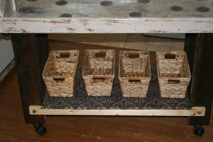 kitchen caddy made from recycled timber, kitchen design, add some baskets can bring an awesome look