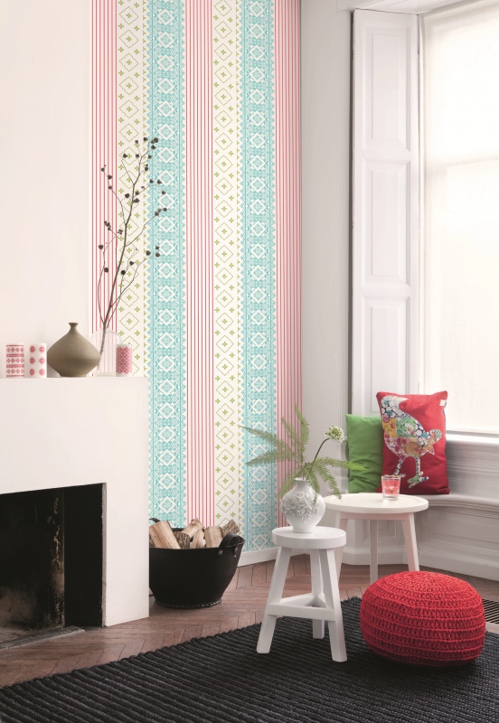 energice su hogar con papeles pintados a rayas, Papel Pintado de Rayas Verdes Homey R1030