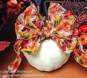 fall decorate faux pumpkin bling bows, crafts, seasonal holiday decor
