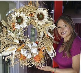 fall wreath corn plant autumn decor, crafts, seasonal holiday decor, wreaths