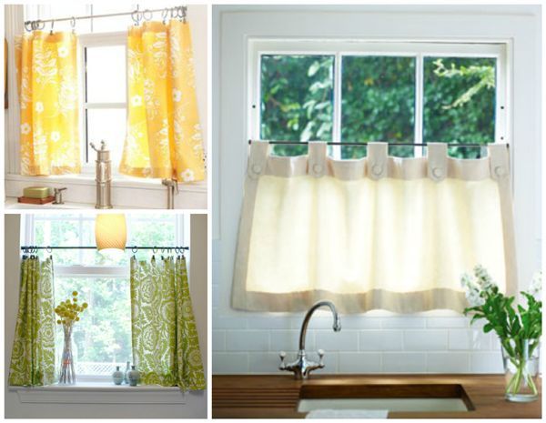 small kitchen window treatments, kitchen design, window treatments, windows, Cafe Curtains