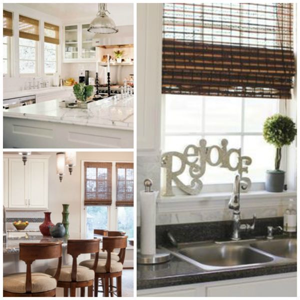 small kitchen window treatments, kitchen design, window treatments, windows, Woven Wood Shades