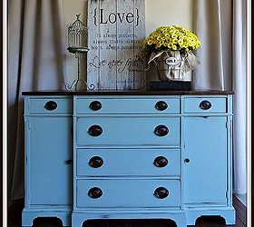 painted furniture vintage buffet aqua, painted furniture, shabby chic
