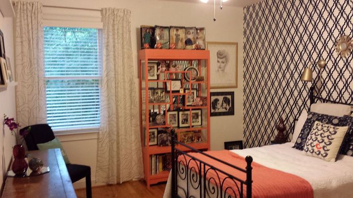 guest room stenciled makeover, bedroom ideas, painting, wall decor