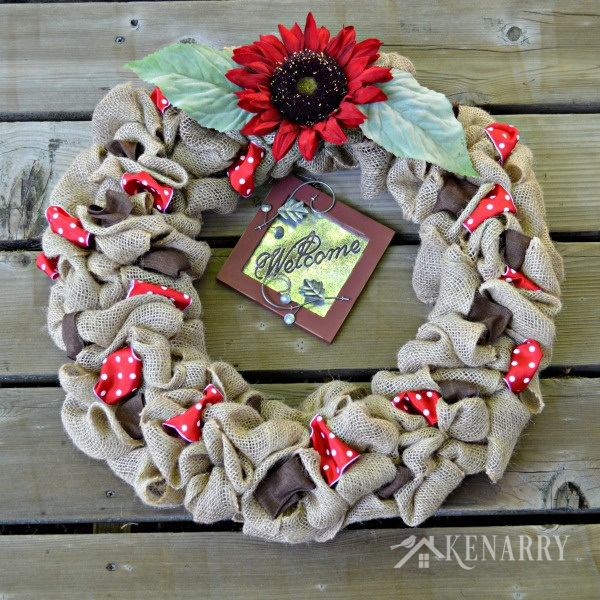 fall burlap wreaths craft ideas, crafts, seasonal holiday decor, wreaths
