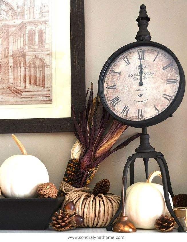 fall decor mantel vintage themed, fireplaces mantels, seasonal holiday decor