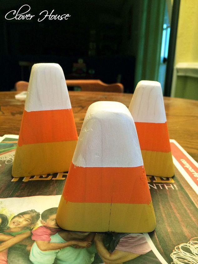 woodworking candy corn decor planks, crafts, halloween decorations, painting, seasonal holiday decor, woodworking projects