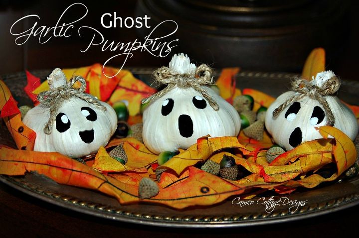 halloween decor craft garlic ghost sweater pumpkin, crafts, halloween decorations, seasonal holiday decor