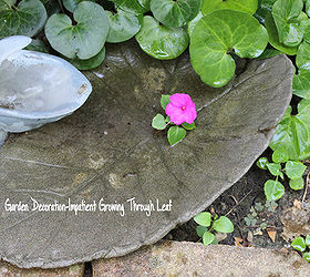 concrete leaves garden art, concrete masonry, container gardening, gardening