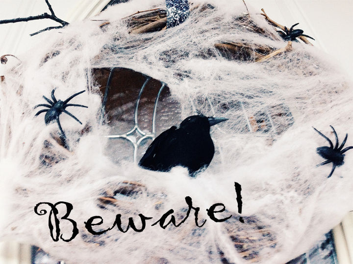 creepy cobweb halloween wreath, crafts, halloween decorations, seasonal holiday decor, wreaths