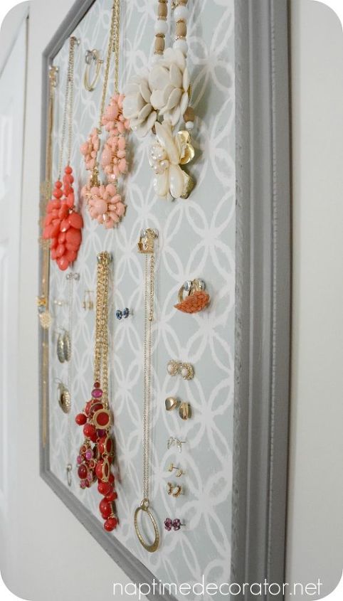 jewelry organizer old picture frame upcycle, organizing, repurposing upcycling, wall decor