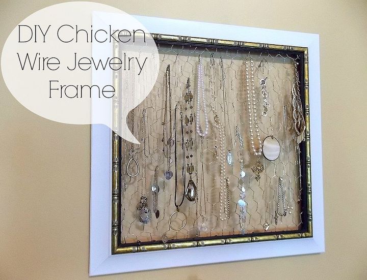 organizing jewelry chicken wire frame, crafts, organizing, repurposing upcycling