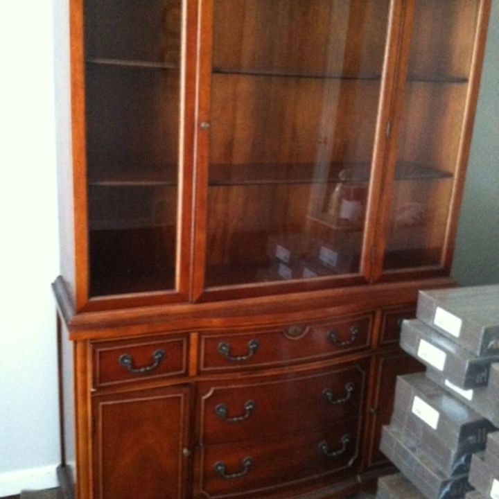 china cabinet makeover to paint or re stain