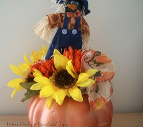 dollar store pumpkin makeover, crafts, flowers, halloween decorations, seasonal holiday decor