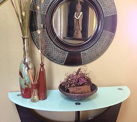 painted glass valspar entryway table makeover, foyer, home decor, painted furniture
