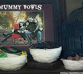 halloween decoations mummy bowls craft, halloween decorations, seasonal holiday decor