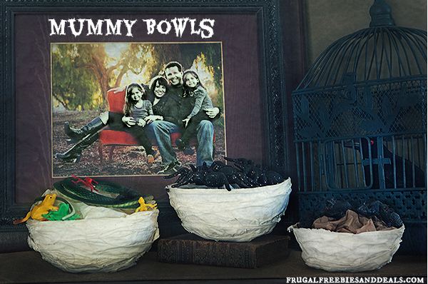 halloween decoations mummy bowls craft, halloween decorations, seasonal holiday decor