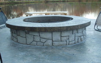 Concrete Fire-pit With Vertical Carved Stonework