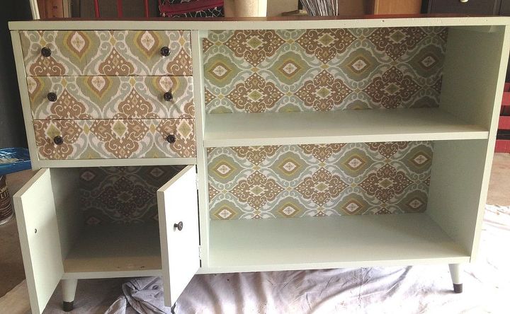 decoupage furniture paint cabinet makeover thrifted, repurposing upcycling