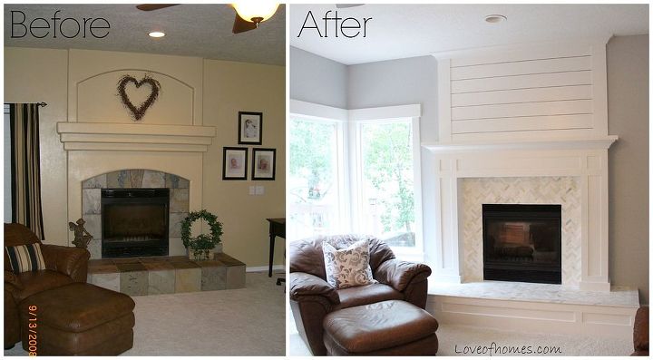 Cambio de imagen de la chimenea antes y después | Hometalk