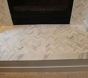 fireplace plank tile before after, diy, fireplaces mantels, living room ideas, woodworking projects