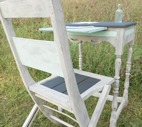 painted furniture antique writing table chair makeover, painted furniture, repurposing upcycling