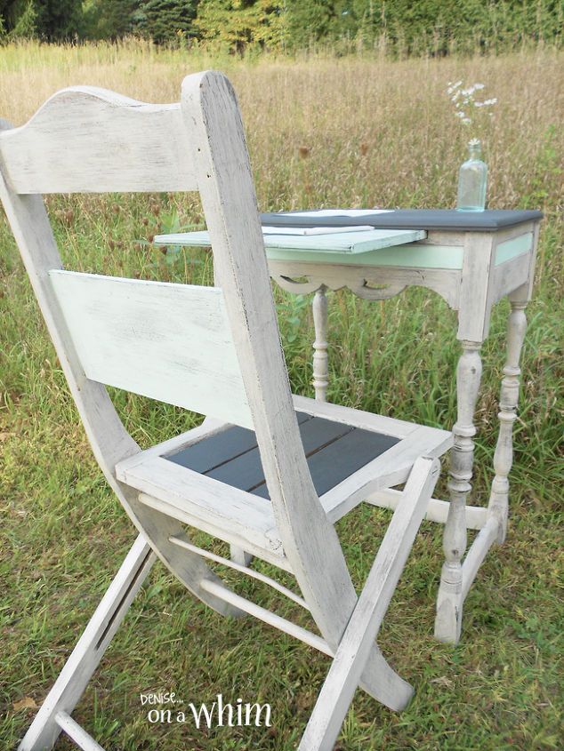 painted furniture antique writing table chair makeover, painted furniture, repurposing upcycling