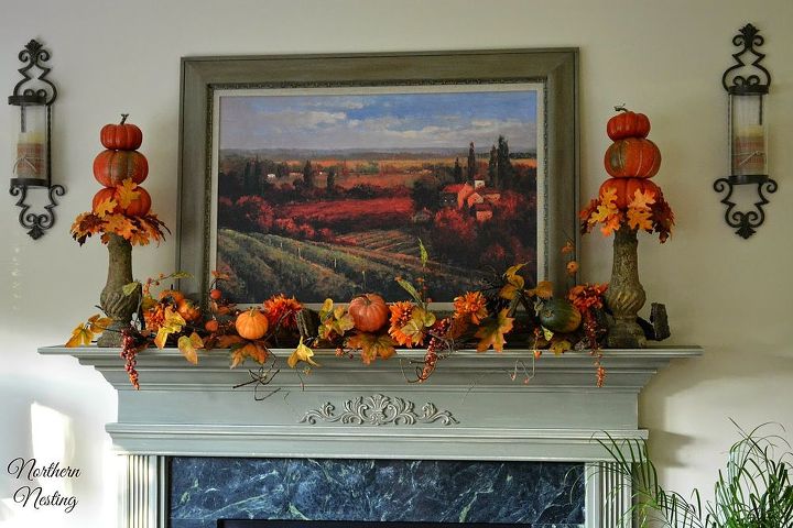 fall decor mantel fireplace leaves pumpkins hobby lobby, fireplaces mantels, seasonal holiday decor