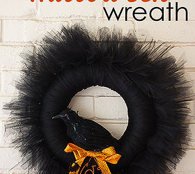 tulle halloween decorations wreath easy, crafts, halloween decorations, seasonal holiday decor, wreaths