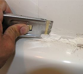 how to re caulk bathtub, bathroom ideas, home maintenance repairs