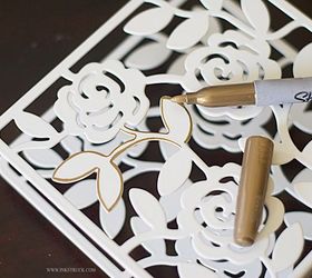 ikea tissue holder gold sharpie accent, crafts