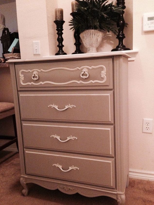 french provincial chest of drawers redo, painted furniture, Another view