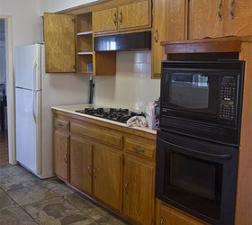 kitchen makeover cabinets backsplash gray white, home improvement, kitchen cabinets, kitchen design