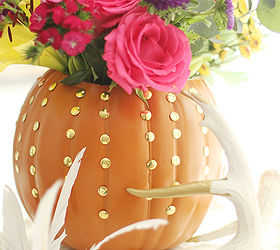 diy faux pumpkin embellished vase, crafts, flowers, halloween decorations, home decor, repurposing upcycling, seasonal holiday decor