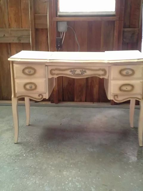 painted furniture desk white shabby chic