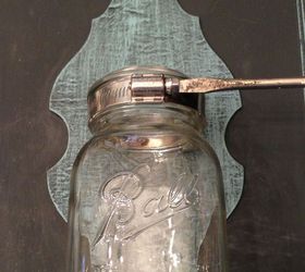 diy vintage mason jar wall sconce from an old drawer, chalk paint, diy, lighting, mason jars, repurposing upcycling