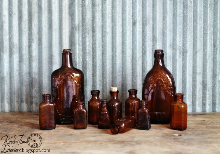 salvaged grungy apothecary bottles into beauties, crafts, home decor, repurposing upcycling